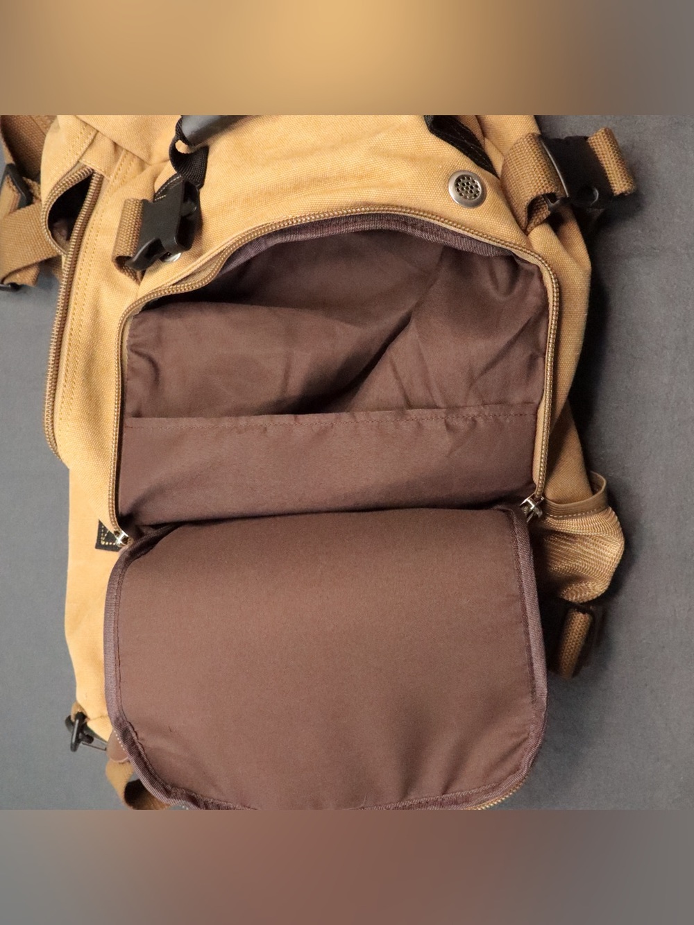 KAKA Design Convertible Backpack Duffel Bag Canvas Travel Hiking Luggage Khaki - Picture 11 of 11